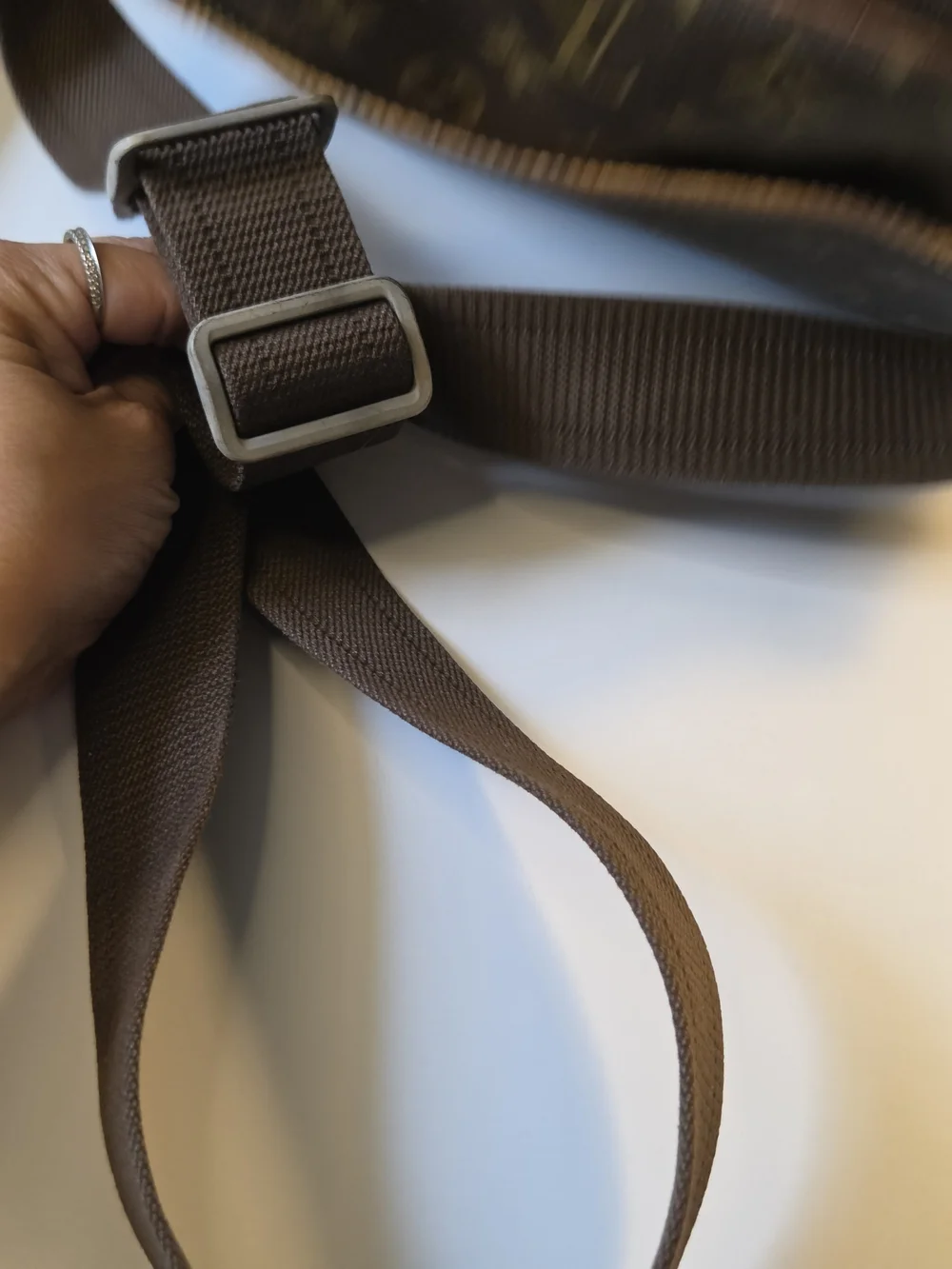 Louis Vuitton Brown Monogram Canvas Messenger Bag with Tan Accents